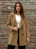 2026 Nuevo Abrigo de Lana Elegante de Otoño/Invierno Transfronterizo Europeo y Americano para Mujer Chaqueta de Lana Holgada de Doble Botonadura