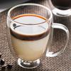 Con asa, forma de huevo, vidrio de doble capa, aislamiento térmico para el hogar, taza para café, leche, jugo, taza para cerveza, disponible transfronterizamente.