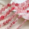 Cor morango [rosa] calcedônia persa sangrenta contas redondas contas soltas feito à mão DIY material para acessórios de pulseira de miçangas