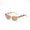 Gafas de sol Xunge con cadena de metal y plástico, montura grande, cuadradas, color macarrón, para mujer, estilo retro, para hombre.