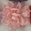6,5cm Flor de Organza com Glitter Fino Elegante de Fada Borda Assada Acessórios para Cabelo Flor Acessórios Flor para Sapato Flor para Bolsa diy Acessórios para Cabelo