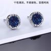 Pendientes para Hombre 2025 Nuevos de Moda Racimos de Cristal Pendientes Individuales de Alta Gama para Mujer Pendientes Personalizados de Moda para Hombre Venta al por Mayor Azules