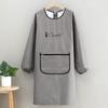 Overol Impermeable y a Prueba de Aceite Largo Moda Rayado Manga Larga Delantal Fábrica Venta al Mayoreo Unisex Cocina Bolsillo con Cierre