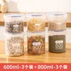 Frascos de Plástico Sellados para Granos, Almacenamiento de Cocina, Contenedores Transparentes, Cajas para Snacks, Alimentos Secos y Frascos para Almacenar Té