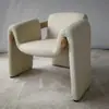 Sofá individual para proyecto hotelero personalizado transfronterizo, Sillón individual de ocio de madera maciza de fresno blanco de algodón con forma
