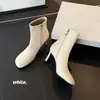 Botas delgadas de tacón alto~2026 principios de otoño punta cuadrada cierre lateral tacón de aguja sexys botines cortos con forro de felpa para ir al trabajo y lugar de trabajo mujeres