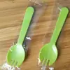Venta al por mayor de tenedores y cucharas desechables para tartas de cumpleaños, tenedores, vajilla, embalaje independiente, tenedores para fiestas de cumpleaños.