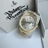 Dropshipping Reloj Vivian Westwood Azul Hielo Triturado Nuevo Reloj Morado Ciruela para Mujer Fruta del Dragón Saturno Reloj Pequeño Dorado