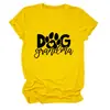 Abuela Perro Amazon Wish Estación Independiente Camiseta Casual Elegante para Mujer Cuello Redondo Manga Corta Camiseta Interior Exportación