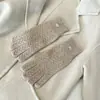 Guantes de Lana Estilo Japonés y Coreano para Mujer, Guantes de Punto Trenzado de Cable para Invierno, Guantes sin Dedos Táctiles para Ciclismo en Otoño e Invierno
