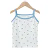 Camiseta regata de algodão puro para meninas, Camisola infantil pequena, Top sem mangas para usar por baixo ou por cima, Camisola de bebê