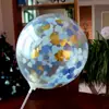 Balões de Decoração para Quarto de Casamento de 12 polegadas Transparente Látex Confete Balões com Lantejoulas Adereços de Decoração para Festa de Aniversário Casamento