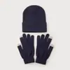Traje de Amazon otoño e invierno color sólido gorro de lana guantes cálido juego de 2 piezas unisex gorro de punto venta al por mayor