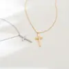 Diseño Sencillo, Cadena Versátil para Clavícula para Mujer, Colgante de Diamante Cruzado de Sarga Retro Europeo y Americano, Collar de Acero de Titanio