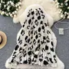 Falda de Gasa de Longitud Media para Mujer en Otoño 2025 Estilo Nuevo Cubre-Cuerpo y Elegante Falda de Paraguas de Gran Oscilación Falda Plisada Floral de Línea A