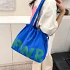 Bolsa Casual Coreana de Nailon Estilo Perezoso Bolso Tote para Mujer 2025 Bolso de Hombro con Letras Bolso de Lona de Gran Capacidad