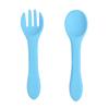Bebês aprendendo a comer talheres infantis de silicone garfo colher talheres de alimentação para bebê silicone de grau alimentício colher macia