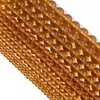Pulsera de Cuentas Redondas de Vidrio Transparente Ámbar Pendientes Pulsera de Cuerda Trenzada Cuentas Espaciadoras Accesorios para Joyería Hecha a Mano DIY