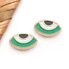 Acero Inoxidable Doble Cara Esmalte Gota de Aceite Ojo Cuentas Espaciadoras Cuentas Sueltas Cuentas Cuadradas Pulsera DIY Europea y Americana Accesorios de Joyería