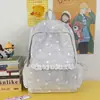 Mochila Simples Cinza de Aluno Estrela Cinza Névoa Estilo Coreano Atmosfera Mochila Casual para Viagem