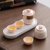 Conjunto de Chá para Viagem Conveniente Conjunto de Chá Kung Fu terno Viagem ao Ar Livre Copo Expresso Flor Rosa Bule Antiescaldante