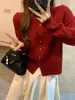Cárdigan de lana estilo coreano para otoño e invierno 2026, prenda exterior para mujer, cuello redondo de punto trenzado, suéter grueso de color liso, capa exterior de punto de cachemira