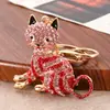 Llavero de Metal de Gatito Lindo, Llavero Creativo de Coche Incrustado con Diamantes, Colgante para Bolso, Regalo de Vacaciones al por Mayor