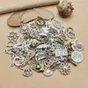 Accesorios de Colgantes Pequeños de Aleación Vintage para Joyería Hecha a Mano DIY Color Bronce Antiguo Plata de Imitación Materiales para Pulseras Collares Colgantes Estilos Mixtos