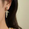 Pendientes Retro de Lazo de Perlas para Mujer, Lujo Accesible, Gama Alta, Elegantes, Pendientes, Nicho, Pendientes Únicos y Sencillos