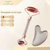 Conjunto de Resina Massajador de Rolo Duplo Coração Não-Jade Formato de Coração Especial Rosto e Corpo Beleza Placa de Massagem Quartzo Rosa