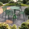 Juego de mesa y sillas para exteriores, mesa cuadrada pequeña de hierro forjado para ocio, juego de tres piezas de mesa y sillas para balcón de jardín, patio, tienda de té con leche, cafetería