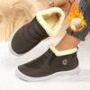 Sapatos Casuais de Algodão Bn para Mulheres, Uso Externo de Inverno, Forrados com Lã, Sapatos Casuais Quentes, Sapatos Femininos, Sapatos de Inverno Casuais Baixos Espessados com Salto Baixo para Mulheres