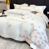 Juego de Cama de Algodón de Fibra Larga de 100 Piezas Algodón Australiano Juego de Cuatro Piezas Lujo Accesible Estilo Puro Algodón Elegante Juego de Cama Bordado Puro Algodón