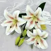 Nova Flor de Simulação 6 Cabeças Lírio Pequeno Estilo Europeu Decoração Arranjo de Flores de Mesa Adereços para Fotografia em Casa Flor Artificial Atacado