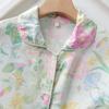 Pijama Mixi Cat Feminino Primavera e Outono Algodão Cetim Manga Curta Menta Baunilha Roupa de Casa conjunto