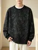Nova moda masculina de outono, marca tendência, moletom tie-dye, gola alta e gola redonda, moletom casual americano moderno estilo old money masculino