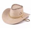 Sombrero de vaquero occidental de borde grande para exteriores de primavera y otoño, sombrero de papiro transpirable, sombrero parasol, sombrero de caballero, sombrero mongol para hombre