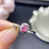 Anillo de Turmalina Pura Natural Plata de Ley S925 Incrustado de Cristal Color Limpio Buen Color de Fuego Piedra Principal 4*5mm