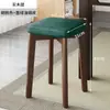 Banqueta de madeira maciça para uso doméstico, banqueta baixa, banqueta quadrada, empilhável, banqueta robusta de madeira maciça, cadeira simples moderna para mesa de jantar, banco pequeno