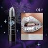 Labial Exclusivo de Diamante Transfronterizo con Brillante Destello Perlado, Bálsamo Labial Temático de Halloween en Dorado y Plateado, Hidratante