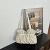 Bolsa Feminina com Alça de Laço Doce Grande Capacidade Bolsa de Ombro Feminina Bolsa Tote de Alta Qualidade Bolinhas Casual Bolsa de Axila