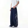 Pantalones casuales rectos con cordón de estilo deportivo retro americano para hombre, corte holgado con diseño de estampado de letras, adecuados para primavera y otoño