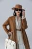 Otoño e invierno nuevo temperamento coreano para mujer abrigo de terciopelo camello damas tweed de doble cara abrigo de cachemira extendido al por mayor
