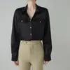 Camisa Branca de Manga Longa Estilo Francês para Mulheres 2026 Outono Novo Design Chique Top