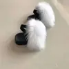 Zapatos para Niños de Piel Sintética con Cordones Piel Sintética de Mapache Piel de Zorro Sandalias de Felpa Chanclas Casa Interior Zapatos para Niños