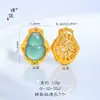 Jade Azul Natural de Agua Pixiu que Atrae la Fortuna Calabaza en Forma de Corazón Cuentas de Transferencia con Agujero Fuerte Retención de Color Accesorios Dorados para DIY
