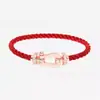 Pulseira Fred fivela de ferradura pulseira de fio vermelho fivela de oito fivela náutica pulseira de ouro ouro rosa platina diamante