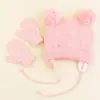 Conjunto de Gorro de Punto y Guantes para Niños de 1 a 3 Años Otoño Invierno Cálido con Plus de Terciopelo Protección para Orejas Gorro de Lana para Bebés Niñas