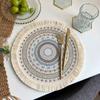 Individual con Borlas Estilo Ins Tela Mantel Decoración de Mesa Estilo Étnico Tapete para Mesa de Centro de Entrada Algodón y Lino Escandinavo Individual Aislante