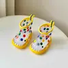 Sapatos Aquáticos Infantis de Um Ano, Bolinhas Arco-Íris Transparentes, Galochas Infantis, Meninos e Meninas, Creche para Bebês, Escola, Desenho Animado Fofo